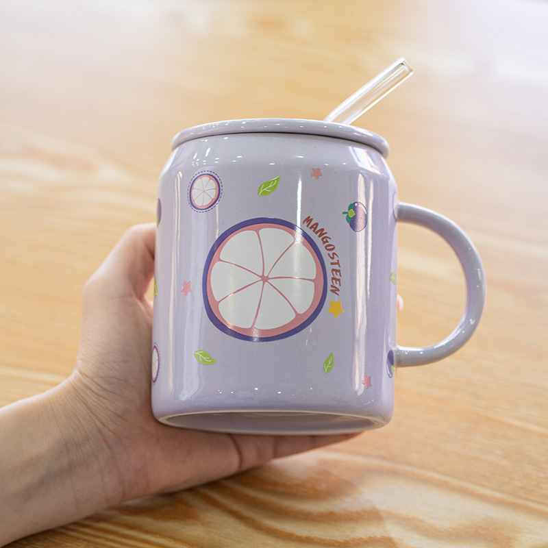 Creativo de paja taza cerámica fruta al por mayor ceremonia apertura regalo impresión publicidad logo agua