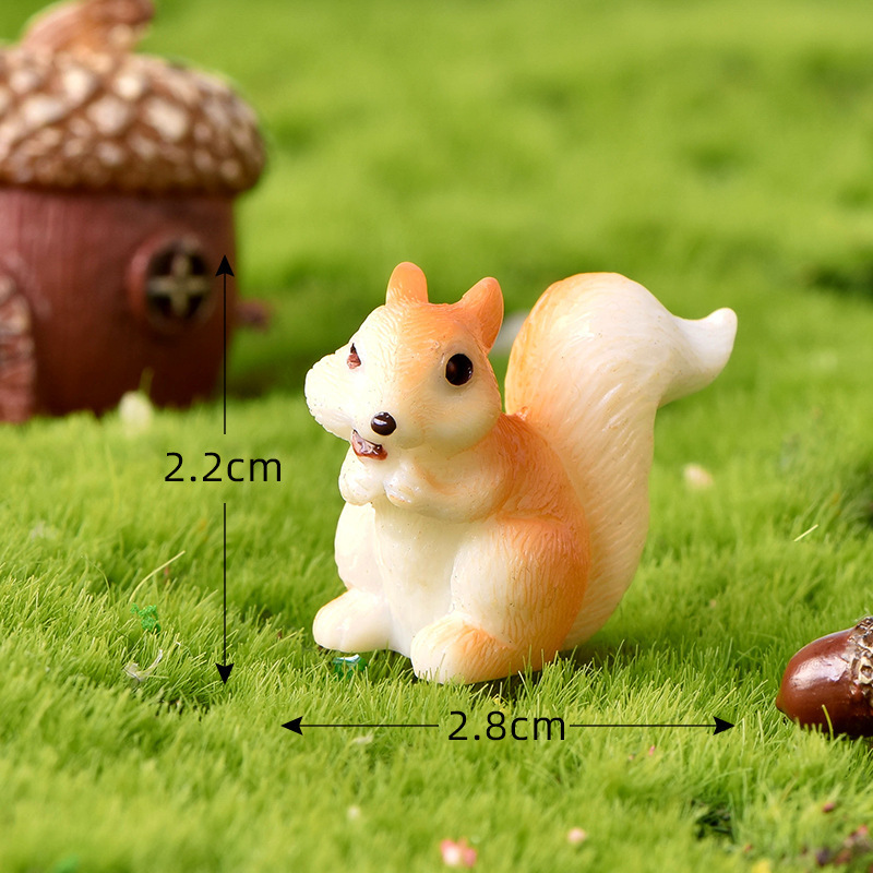 マイクロランドスケープ多肉植物かわいいリスナッツ松ぼっくりハウスカエデの葉ガーデニング造園 diy 装飾品小さな装飾品|undefined