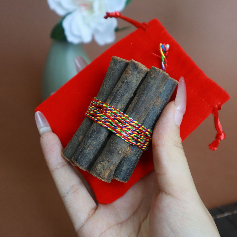 Authentic Peach Wood Wholesale Southeast Branch Five-Color Thread Peach Wood Branch Portable Bedside Household Peach Wood Branch