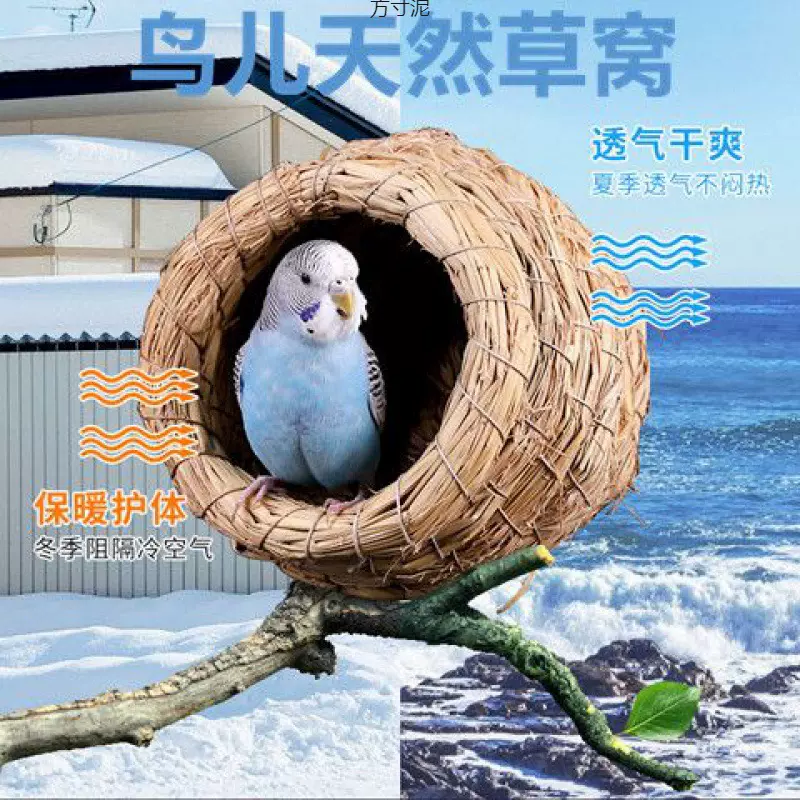 编鸟窝鹦鹉虎皮文鸟珍珠窝鸽子芦丁鸡窝保暖过冬鸟笼配件用品批发