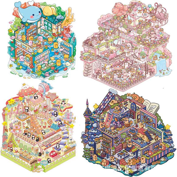 Big sticker, magic set, tweezers