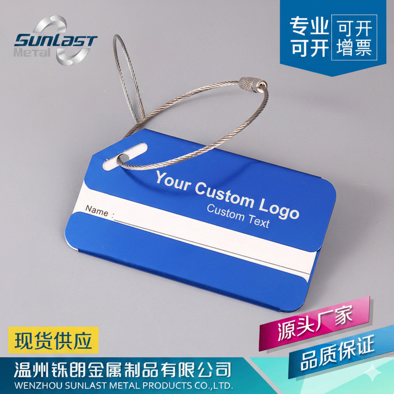 Metal Luggage Tag Bevel Aircraft Style Laser Customization