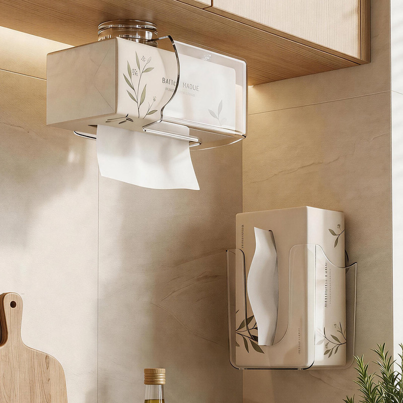 Suction cup tissue box, wall-mounted toilet tissue holder, toilet roll rack, household facial tissue storage box Suction cup tissue box, wall-mounted toilet tissue holder, toilet roll rack, household facial tissue storage box