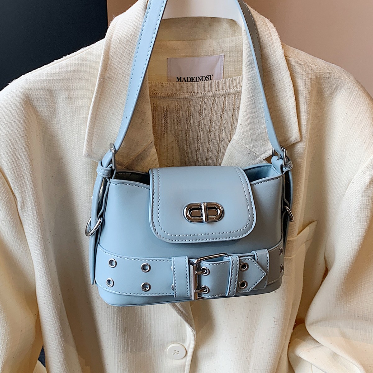 Sweet & Cool Spicy Girl Moto Style Underarm Bag, Niche Design Women's Handbag 2025 New Fashion Versatile Trendy Shoulder Bag - Thumbnail 4