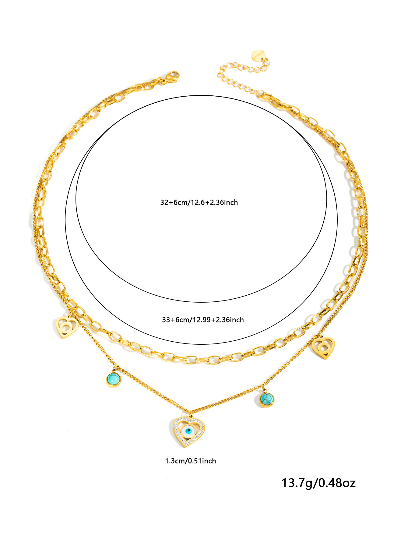 13g Weight 0.03µm Gold Plating Thickness Electroplated Gold Plating Process 18K Real Gold Plated Plating Material 201 Stainless Steel Pendant Material Zircon Inlay Material Layered Necklaces, Necklace Classification 201 Stainless Steel Chain Material cable chain Chain Type 1 Set Quantity Holiday, Daily Occasion 201 Stainless Steel Material Star Pattern Women's Gender Simple Style Style Plating Craft Wholesale Jewelry Simple Style Star Titanium Steel Plating Layered Necklaces Cable Chain 7