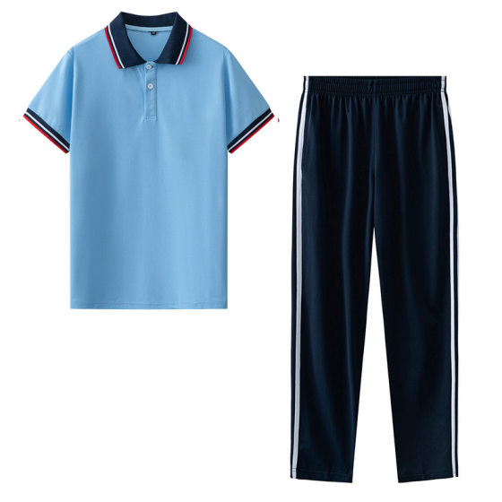Summer Junior High School Uniform suit High School Students College Students Sports Short Sleeve College Style Middle School Students Class Clothing Group Buying