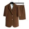7342-coffee color suit