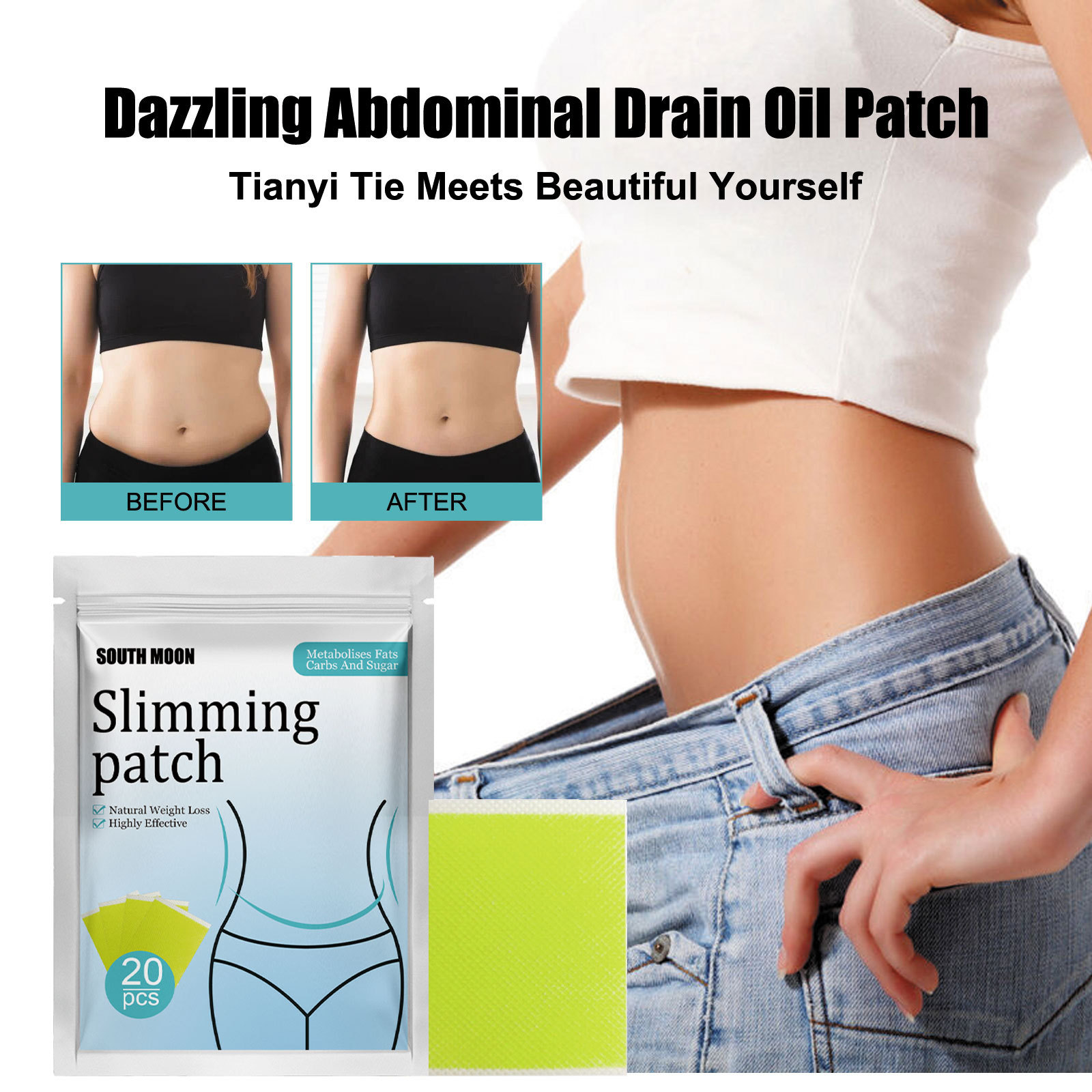 South Moon Body Beauty Bellybutton Pat Shapes, Firms, Firms Big Belly Fat and Waist Tightening Herbal Slimming_voghion.com