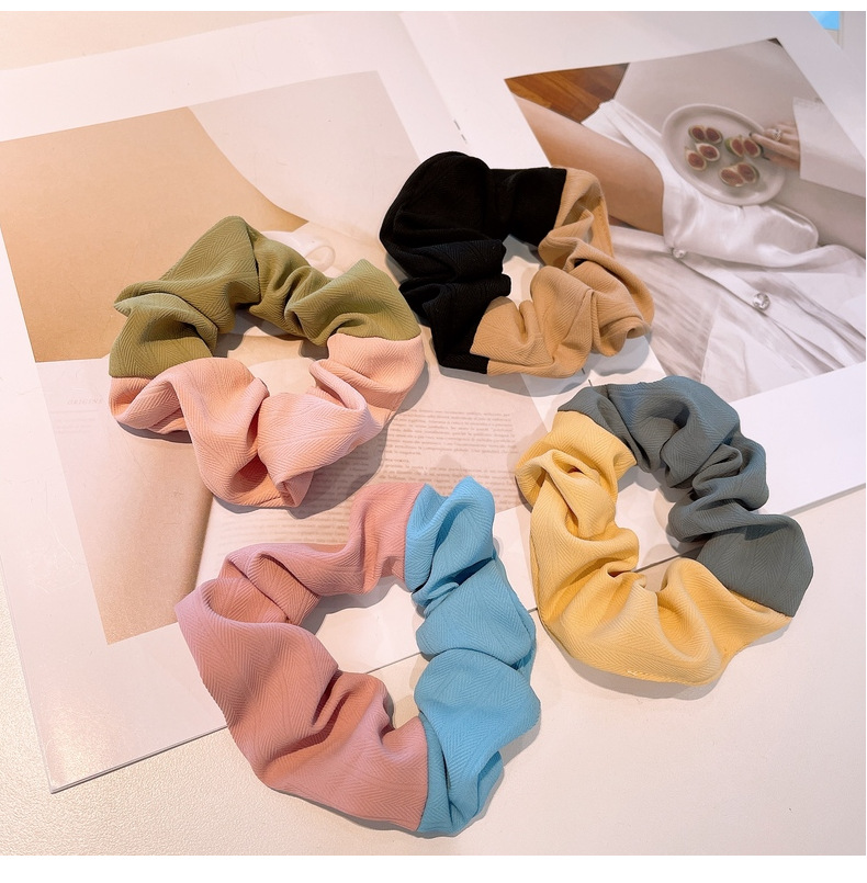 Korean Simple Color Matching Macaron Hair Scrunchies display picture 15