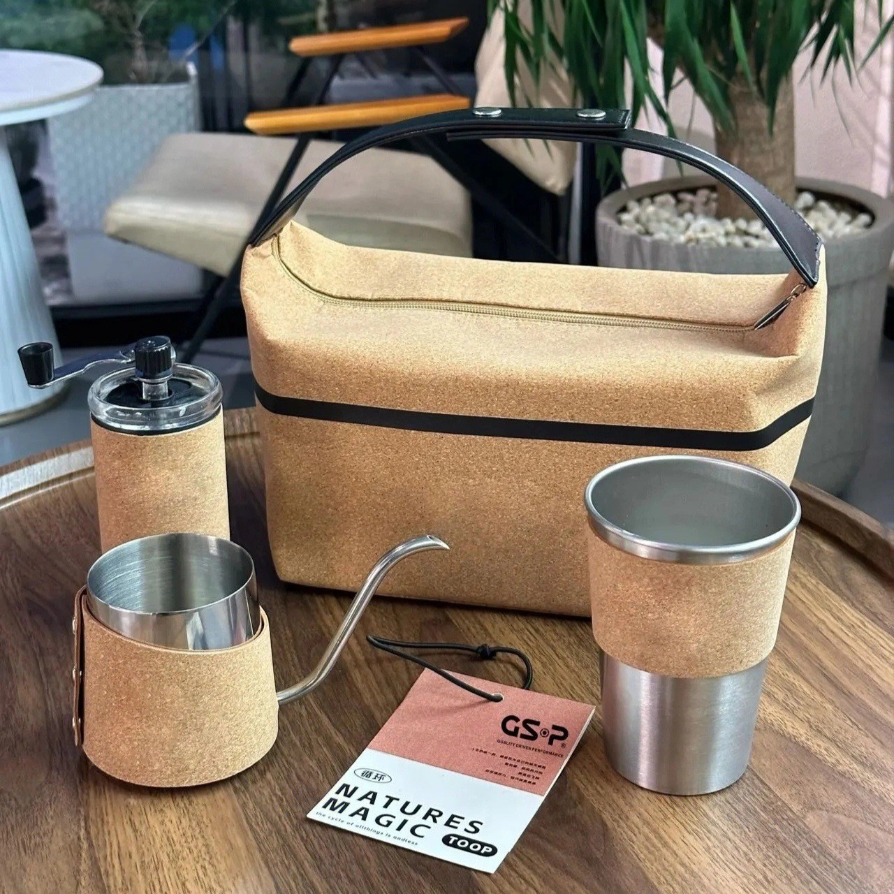 Set de cafetera de lavado de mano, equipo de café de campamento al aire libre, máquina de café portátil, taza de café de lujo ligera y de alta calidad