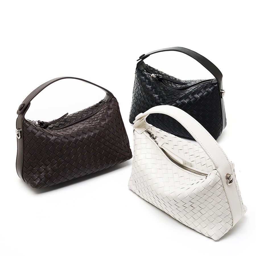 2025 New Niche Genuine Leather Woven Dumpling Bag Sheepskin Chain Crossbody Bag Women's Pillow Bag Handbag - Thumbnail 5