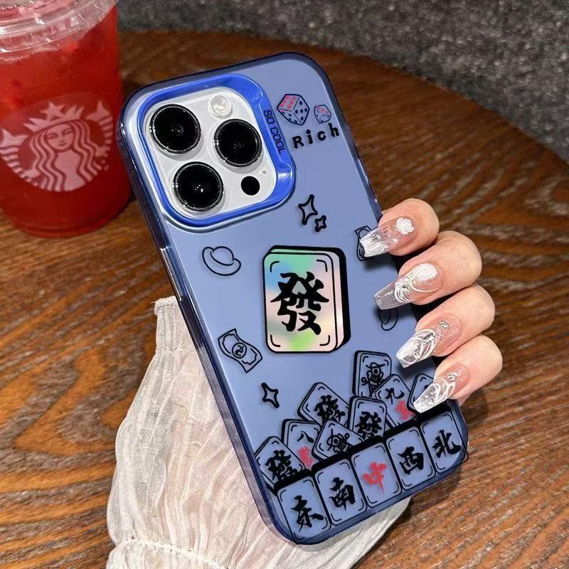 Fa Cai Mahjong para iPhone 16 funda para teléfono móvil Apple 15promax/14 anti-caída 13pro12 nuevo 11xr