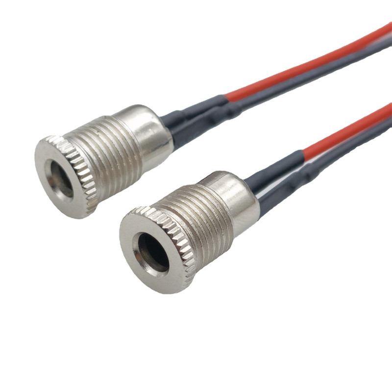 DC099 DC电源插座 5.5*2.1 2.5 带线DC母座 大电流全金属充电母座