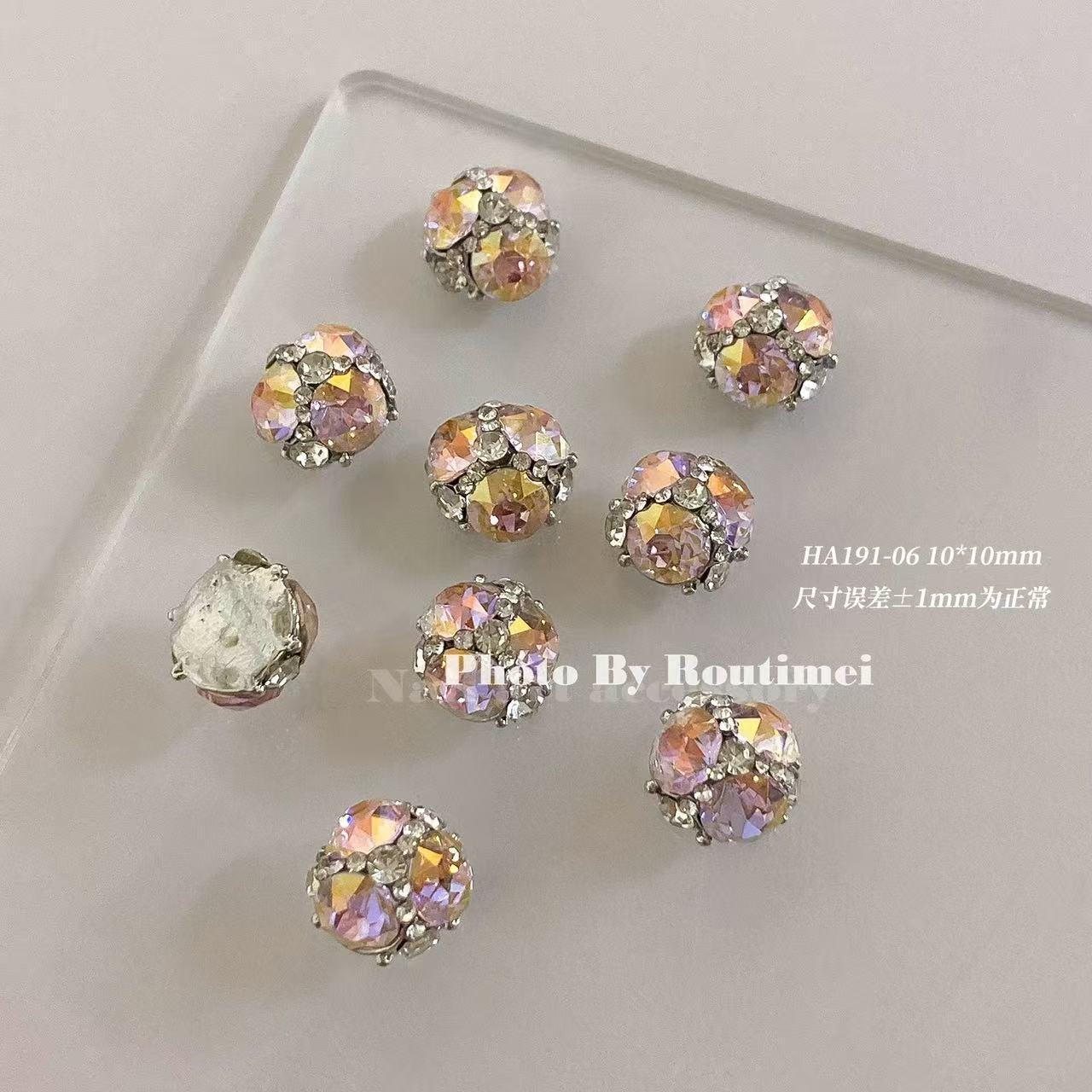 Z419-풀 다이아몬드 33 컷 다이아몬드 볼-핑크