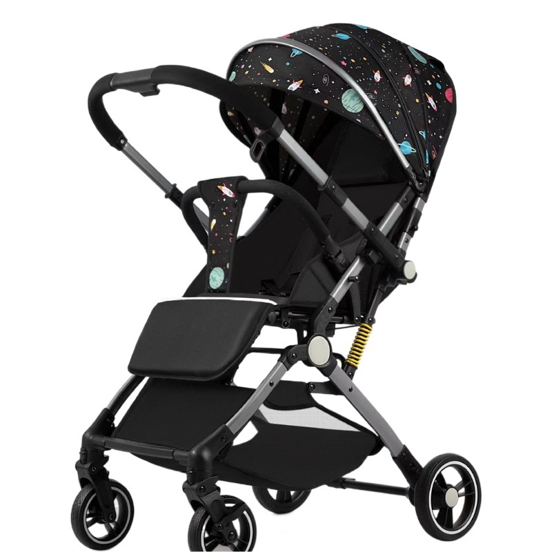 Limpiar cochecito de bebé ligero plegable con un clic coche colección recién nacido caminando bebé reclinable niños viaje trolley