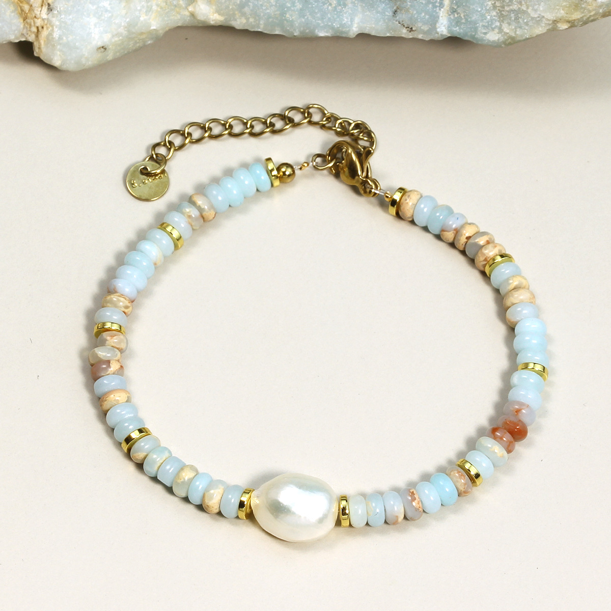 Ethnic Style Style Ethnic Style Irregular 316L Stainless Steel Shoushan Stone Waterproof Non Tarnish Surgical Steel Beaded Chain Beaded Bracelets For Women's Holiday Daily