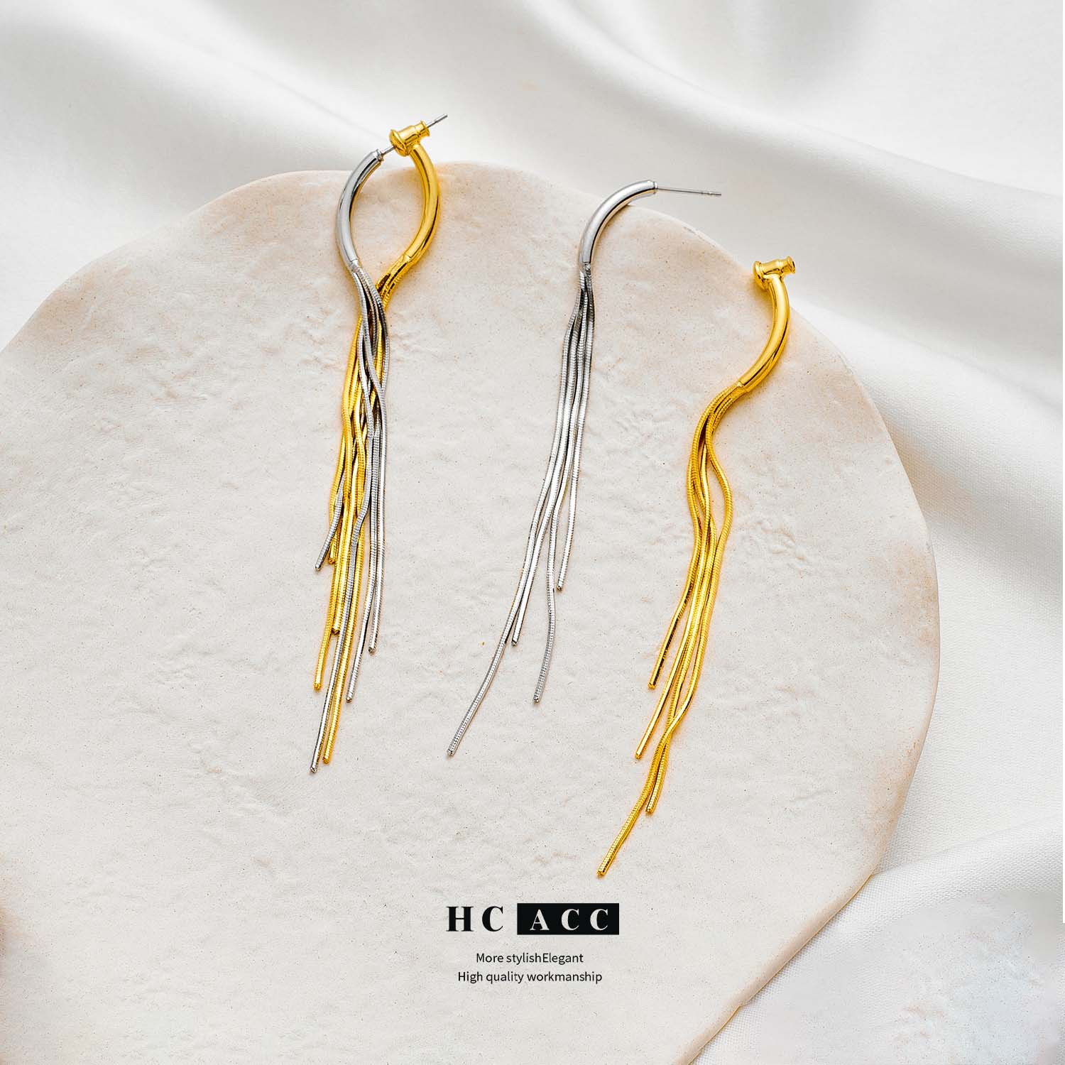 european-and-american-cross-border-long-tassel-earrings-fashion-niche-design-sense-two-color-high-end-sense-womens-atmospheric-popular-ear-jewelry