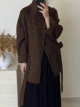 金敏喜大衣同款 25秋冬立领高级松弛慵懒感显瘦宽松双面羊绒大衣