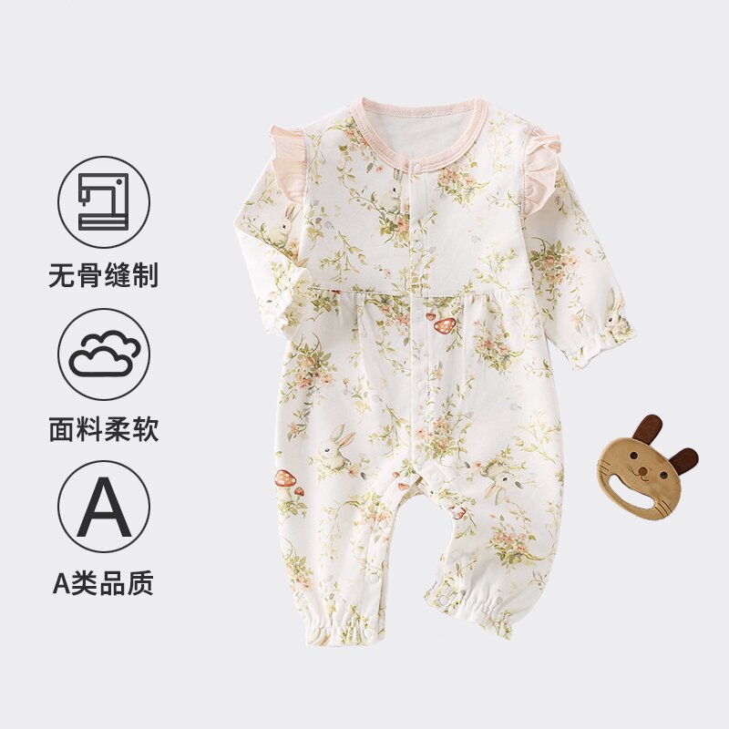 Ropa de bebés A clase de ropa de trepa ropa de recién nacidos camiseta de algodón para bebés de manga larga sin hueso artesanía harp