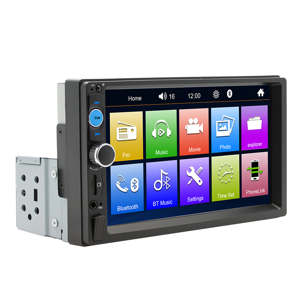 Reproductor Bluetooth MP3/MP5 para automóvil de un solo lingote de 7 pulgadas, control central del automóvil, imagen de marcha atrás HD, reproducción multimedia