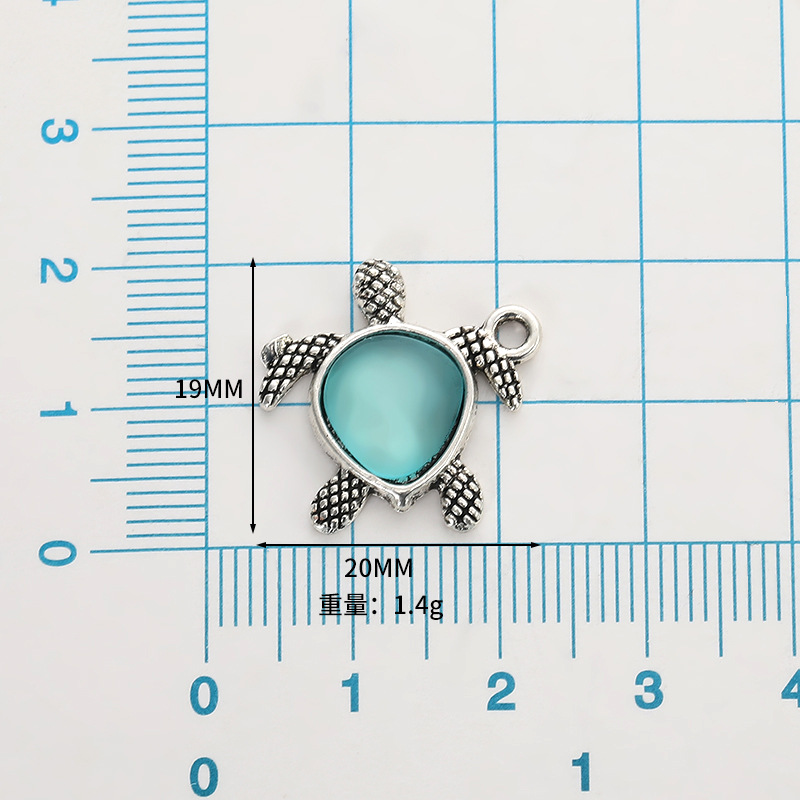 Comercio exterior Venta caliente de la vendimia de aleación de simulación de diamantes incrustado tortuga colgante de plata Xizanga DIY pulsera COLLAR COLGANTE Accesorios Al por mayor