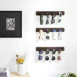 跨境木眼睛收纳架壁挂式项链饰品置物架墙壁免打孔太阳镜眼睛挂架