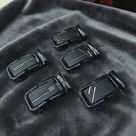 男士合金弹簧自动扣 哑光黑磨砂腰带扣 防刮耐磨自动扣 厂家直供