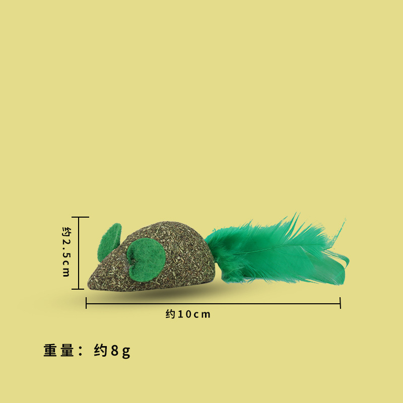 Fábrica en stock nuevo tipo de goma de menta para gatos limpiadores de dientes molares de madera de polilla de madera plumas de menta para gatos suministros de auto-hi