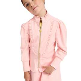 （两件起批）新款夹克拉链上衣半裙英伦甜美时尚中小童套装促销