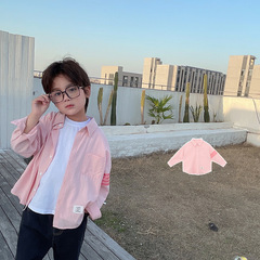 Tongchenchenma's autumn boys' clothing, versatile striped casual long-sleeved shirts, beautiful boys' handsome lapel shirts