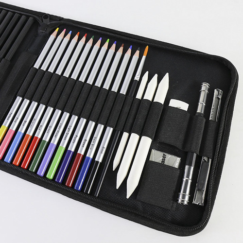 Bestselling Cross-border Color 40-pcs Water-soluble Sketch Painting Set Colored Pencil Painting Set Pencil Painting Set