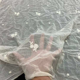 网纱刺绣面料多色蝴蝶绣花网纱蕾丝花边面料 亮丝星星纱蝴蝶绣布