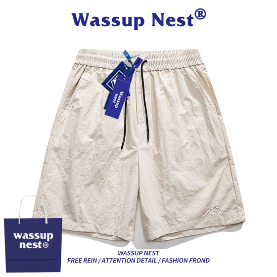 WASSUP NEST fashion brand ice quick-drying casual shorts men's summer loose all-match Beach sports shorts
