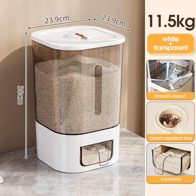 Barril de arroz sellado en el hogar, a prueba de insectos y a prueba de humedad, cubo de almacenamiento de granos, tanque de arroz 2024, nuevo contenedor de almacenamiento de arroz, caja de arroz