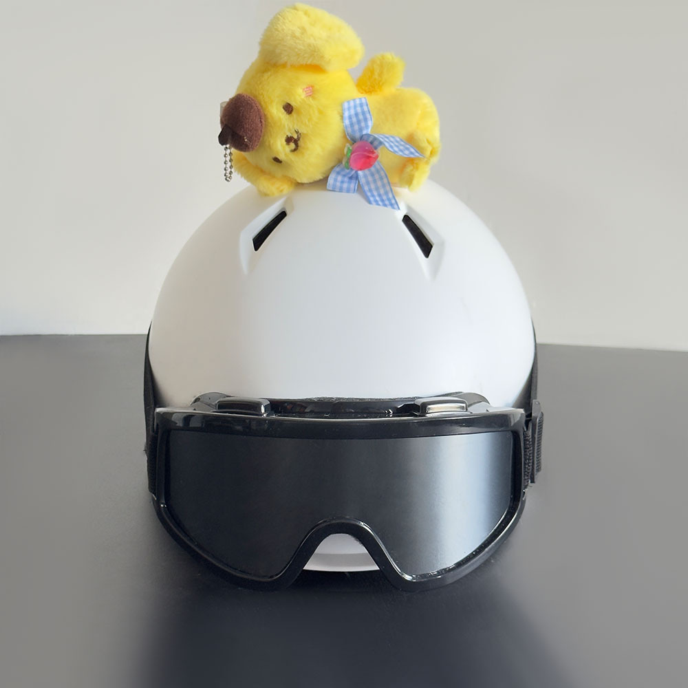 Ear Helmet Decoration for Motorcycles, Cute Plush Doll for Electric Vehicles, Ski Riders, Motorcycle Decorations, Detachable