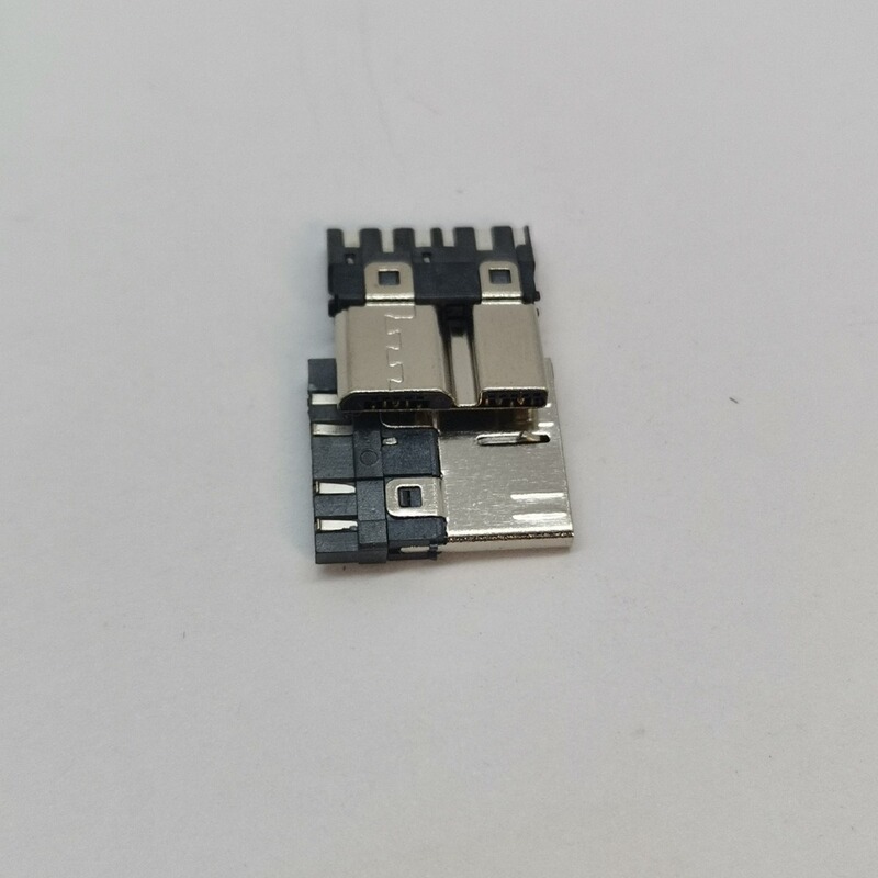 Cross-border supply USB connector charging plug Mike Android MICRO male type B 3.0 black glue welding wire male
