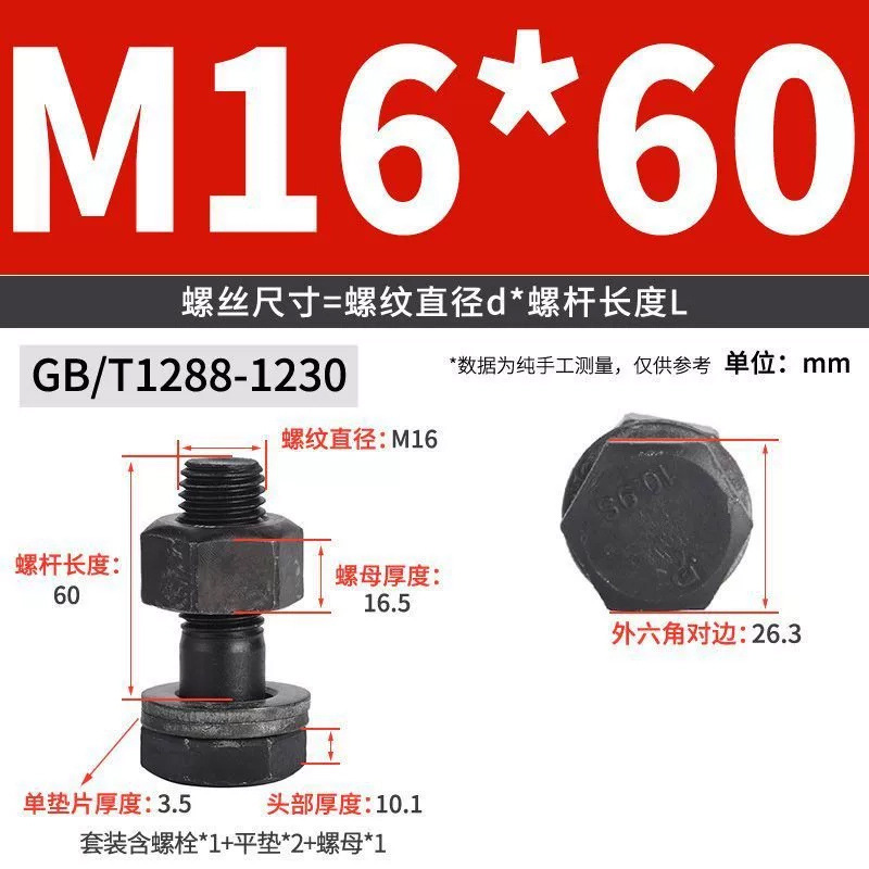 Болт Wan Chen M16x60
