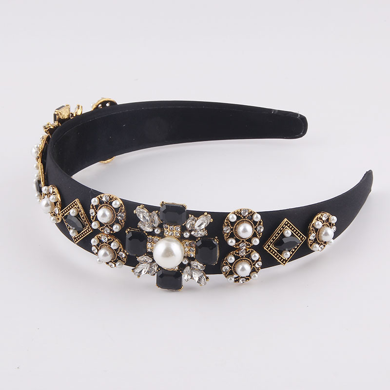 Baroque Fashion Diamond-studded Pearl Headband display picture 6