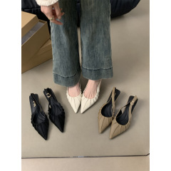 女性用フレンチスタイルポインテッドトゥハイヒール、スティレットヒール、優しいフェアリースタイル、女性用スカート付きイブニングサンダル、夏