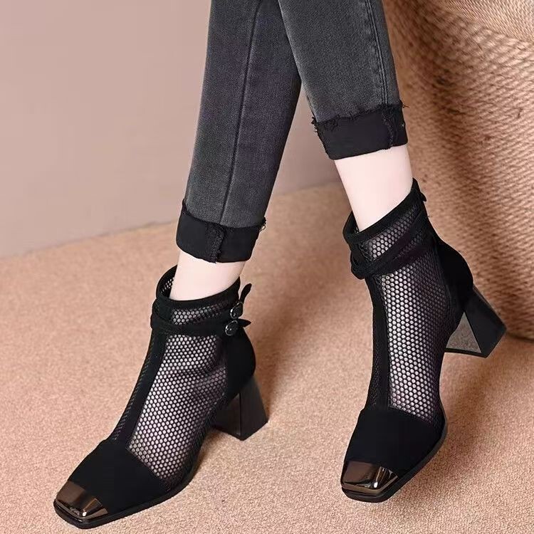 Mesh Boots for Women 2025 New Summer Women's Shoes Mesh Martin Mesh Boots Sandals Hollow Fashion Short Boots High Heel Boots for Women Mesh Boots for Women 2025 New Summer Women's Shoes Mesh Martin Mesh Boots Sandals Hollow Fashion Short Boots High Heel Boots for Women