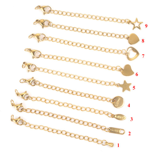 5cm Stainless Steel Vacuum Plated Tail Chain Extended Chain for DIY Bracelet Necklace Accessory Material