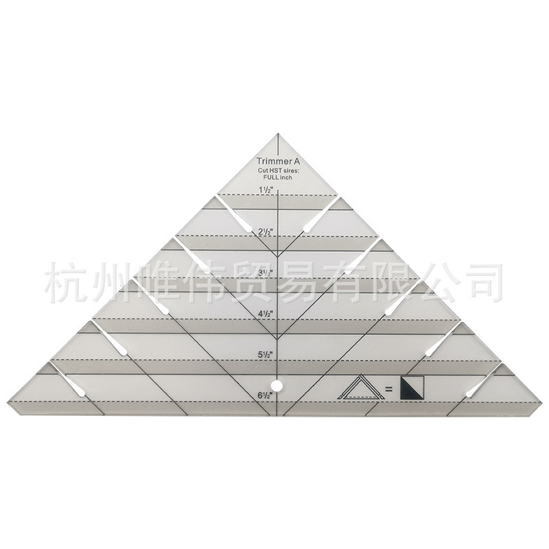 Diseño de prendas de vestir acrílico 90 ° regla de costura de tela de corte de tela doble regla de patrón de tela de corte