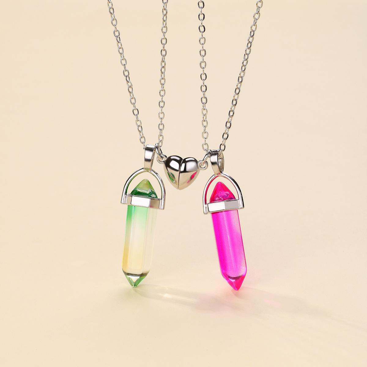 24g Weight Natural Stone Pendant Material Pendant Necklace Classification Copper Clad Iron Chain Material cable chain Chain Type 1 Pair Quantity Daily Occasion natural stone, Copper Clad Iron Material Geometric, Heart Shape Pattern Couple Gender Hip-Hop Style Hip-Hop Geometric Heart Shape Natural Stone Copper Clad Iron Cable Chain Pendant Necklace In Bulk 2