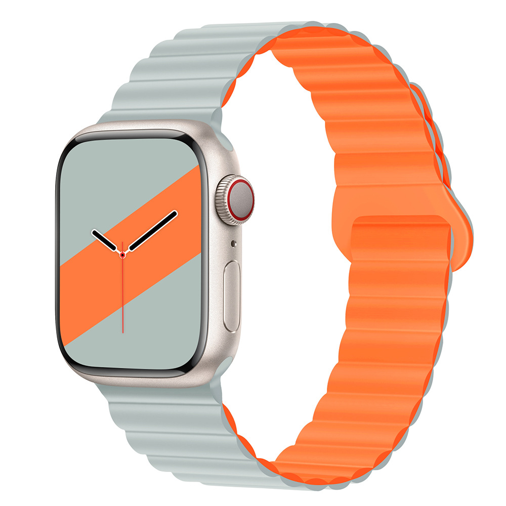 適用iwatchs9ultra1-8世代リンゴ時計バンド磁気吸引時計バンド運動シリコンリンゴ時計バンド