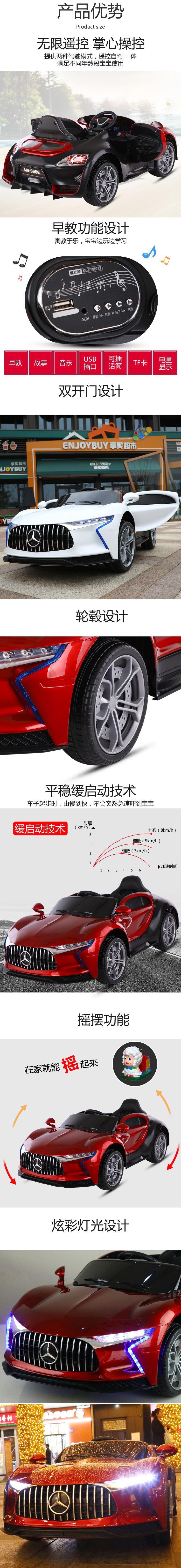 儿童电动汽车四轮遥控摇摆宝宝玩具车电动智能新奇益智玩具车电动详情3