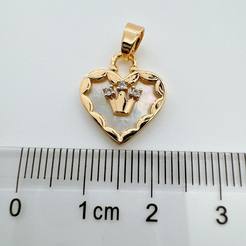 5g Weight Pendant Jewelry Making Type 15mm Jewelry Making Size Shell Inlay Material DIY Jewelry Accessories Classification 1 Piece Quantity Copper Material Heart Shape, Crown, Wings Pattern Plating, Inlay Design Classic Style Style 1 Piece 15mm Copper Shell Heart Shape Crown Wings Pendant 10