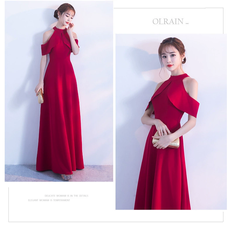 Evening dress, Korean style, fitted princess silhouette, floor-length 135 cm, twisted wire detail
