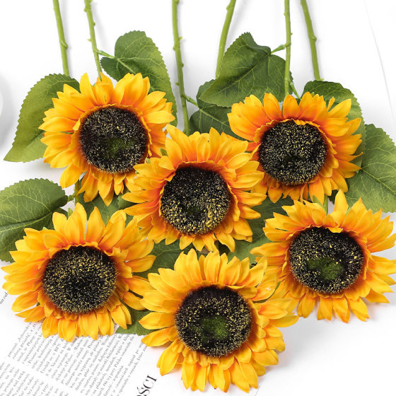 Artificial flower sunflower single sunflower wedding home decoration decoration fake flower spot wholesale