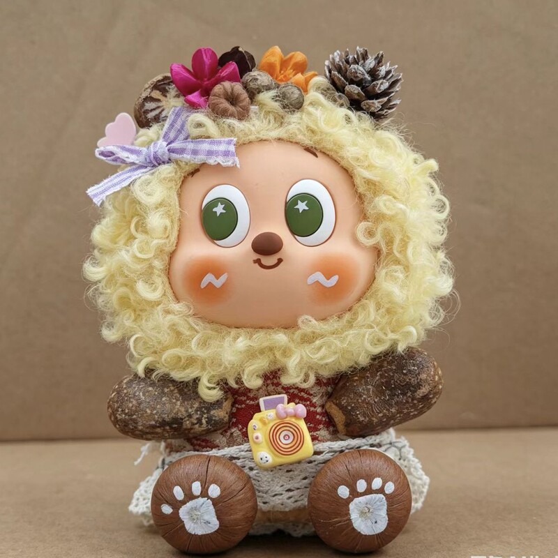 Super Cute Fruit Shell Soybean Pod Doll, Yunnan Soybean Pod Finished Product Ornament, Double-Sided Doll