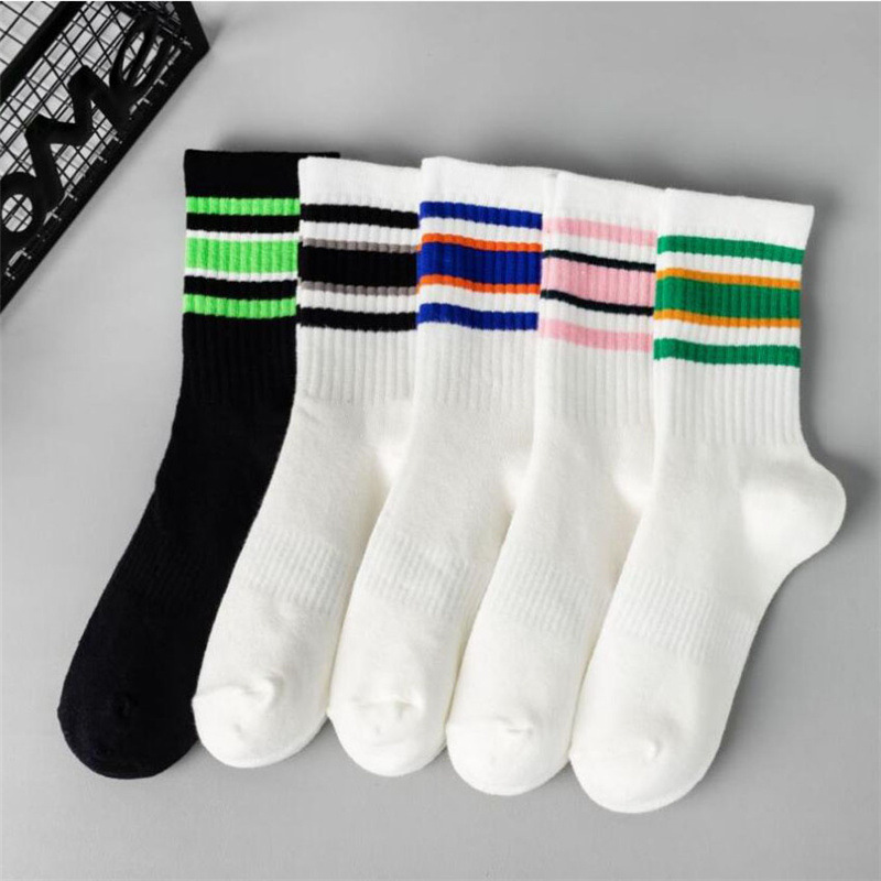 Explosions socks women's sports stockings shark pants net red striped fitness men's sports cotton socks manufacturers